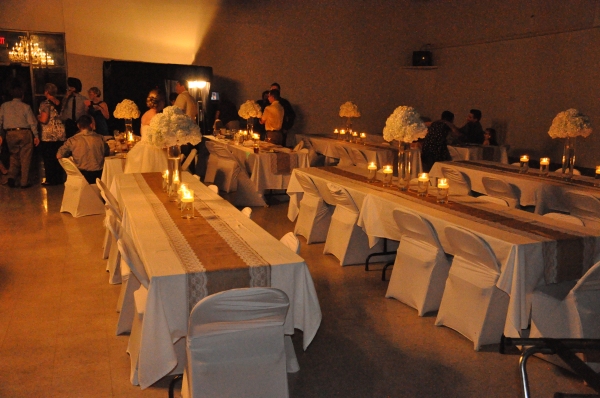 Reception tables with candle light